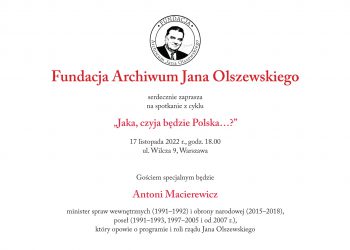 Program i rola rządu Jana Olszewskiego – spotkanie z Antonim Macierewiczem